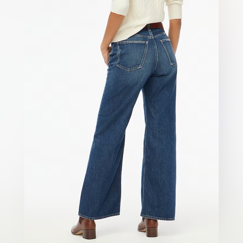J. Crew Medium Blue Wide-Leg Jeans - Picture 2 of 10
